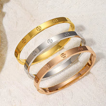 CARLIDANA Gold Cross Bracelet & Bangle for Women - Waterproof Stainless Steel (EGBT500)