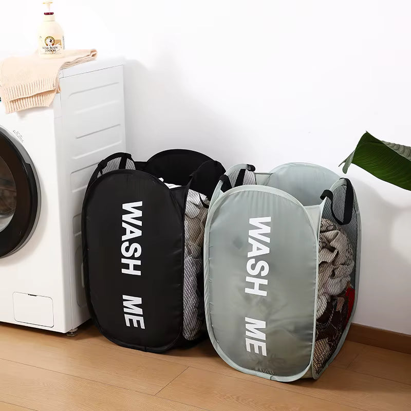Portable Mesh Pop-Up Laundry Hamper – Breathable Collapsible Space-Saving Laundry Basket for Dorms, Travel, and Bathroom Storage