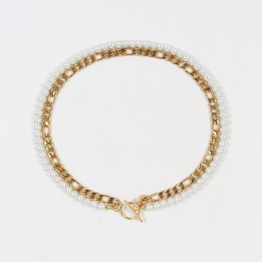 Collier vintage en perles pour femme, fait main (EGN231)