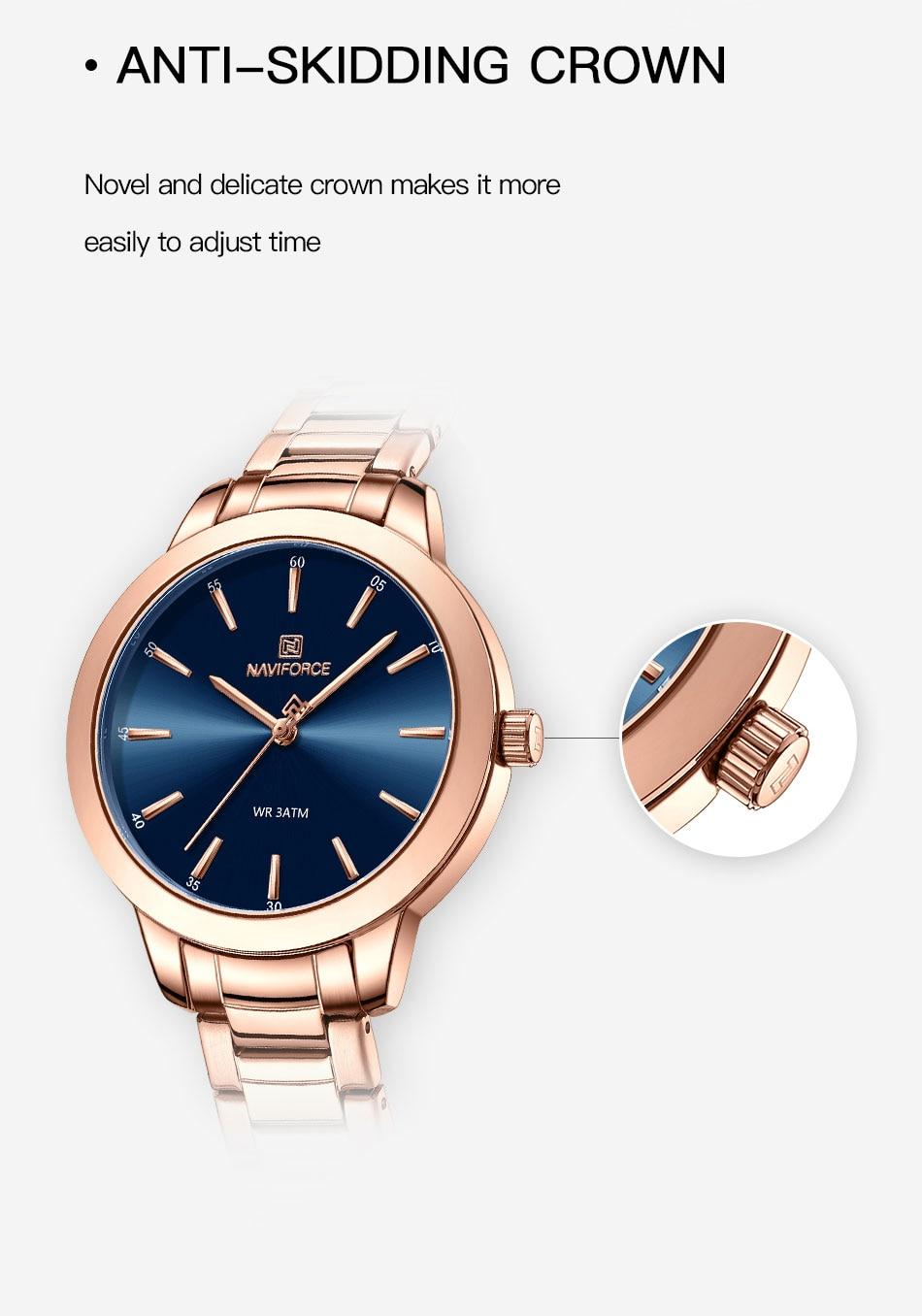 Montre femme NAVIFORCE en acier inoxydable (NF5025) 