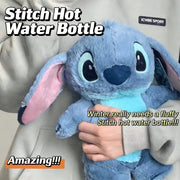زجاجة ماء ساخن Fluffy Stitch مع غطاء قطيفة – سعة 500 مل، تدفئة لطيفة وعلاج حراري ومدفأة لليدين