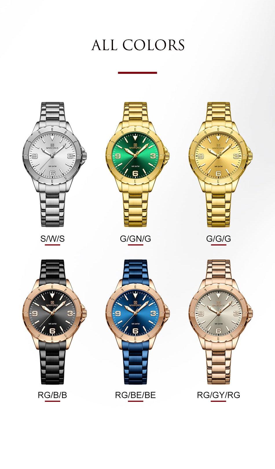 Montre femme NAVIFORCE en acier inoxydable (NF5022) 
