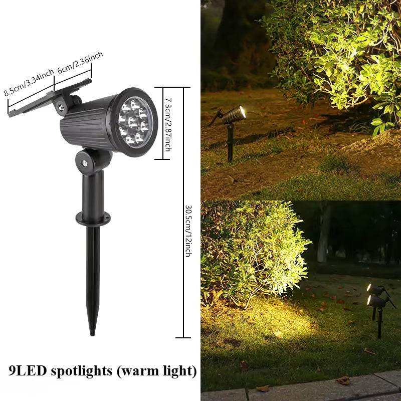 مصابيح سبوت LED تعمل بالطاقة الشمسية للمناظر الطبيعية - مصابيح خارجية تعمل بالطاقة الشمسية مقاومة للماء بمعيار IP65 للحديقة والعشب والفناء والممر (ألوان متعددة / أبيض / أبيض دافئ)
