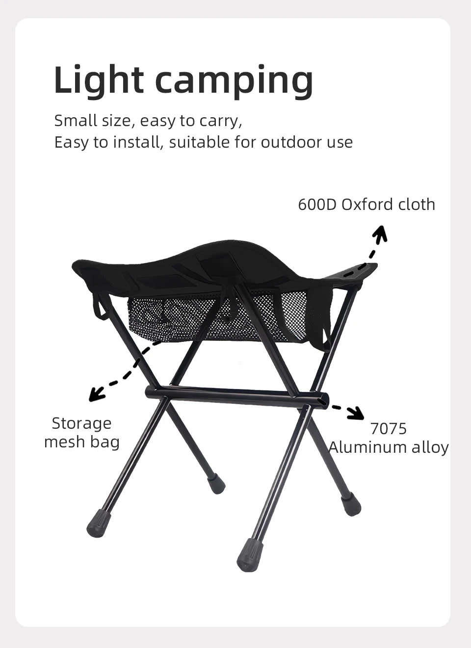 PACOONE Portable Folding Camping Stool – Ultralight Aluminum Alloy Chair for Fishing, Picnics, and Outdoor Use