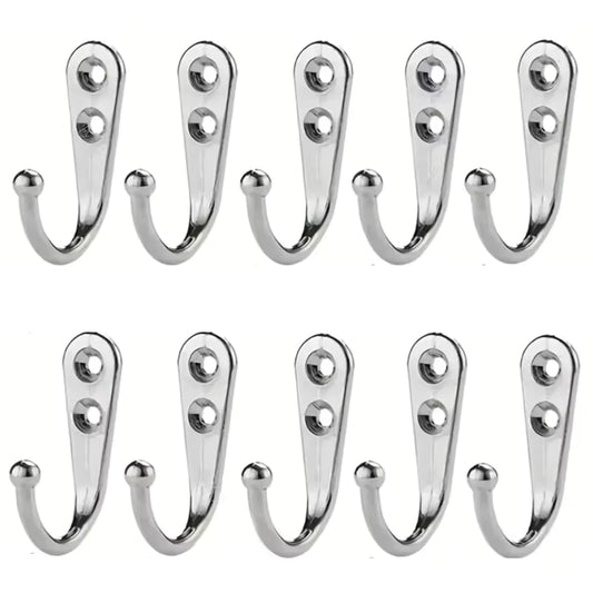 10pcs Vintage Mini Single Prong Hooks – Retro Bronze Style Wall-Mounted Hangers – Small Hooks for Keys, Jewelry, and Hats in White & Blue Finishes
