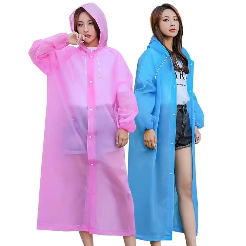 New Fashion Portable Waterproof Raincoat – Lightweight Reusable Rain Poncho for Adults – Breathable Hooded Rainwear for Travel, Camping, & Hiking (Multi-Color)
