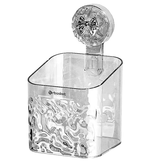 Light Glacier Pattern Shower Suction Cup Shelf – One-Second Installation Bathroom Basket – Rotating Vacuum Suction Storage Organizer (Small & Large)