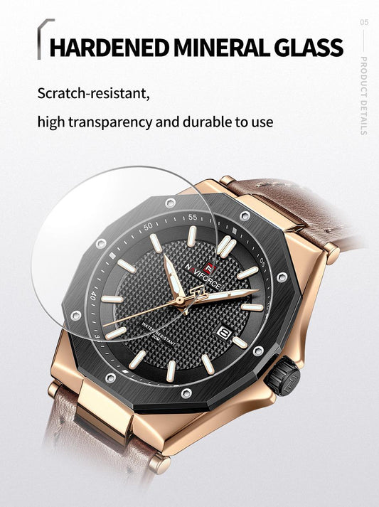 NAVIFORCE Leather Men Watch (NF9200L)