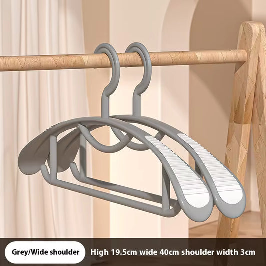 Thick Durable Non-Slip Wide-Shoulder Plastic Hangers – Heavy Duty Clothes Storage Rack (Ordinary & Widened Versions) – White