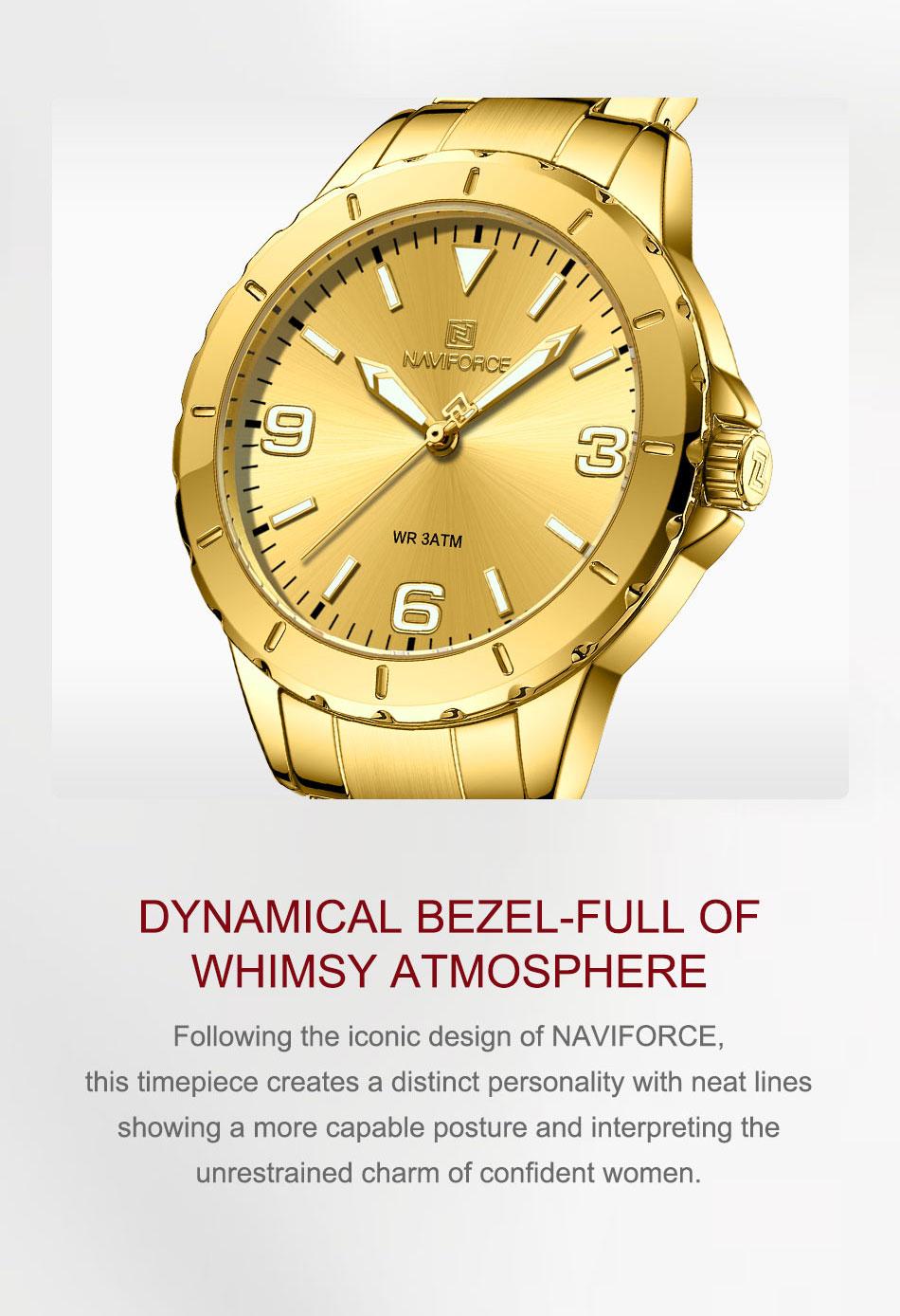 Montre femme NAVIFORCE en acier inoxydable (NF5022) 