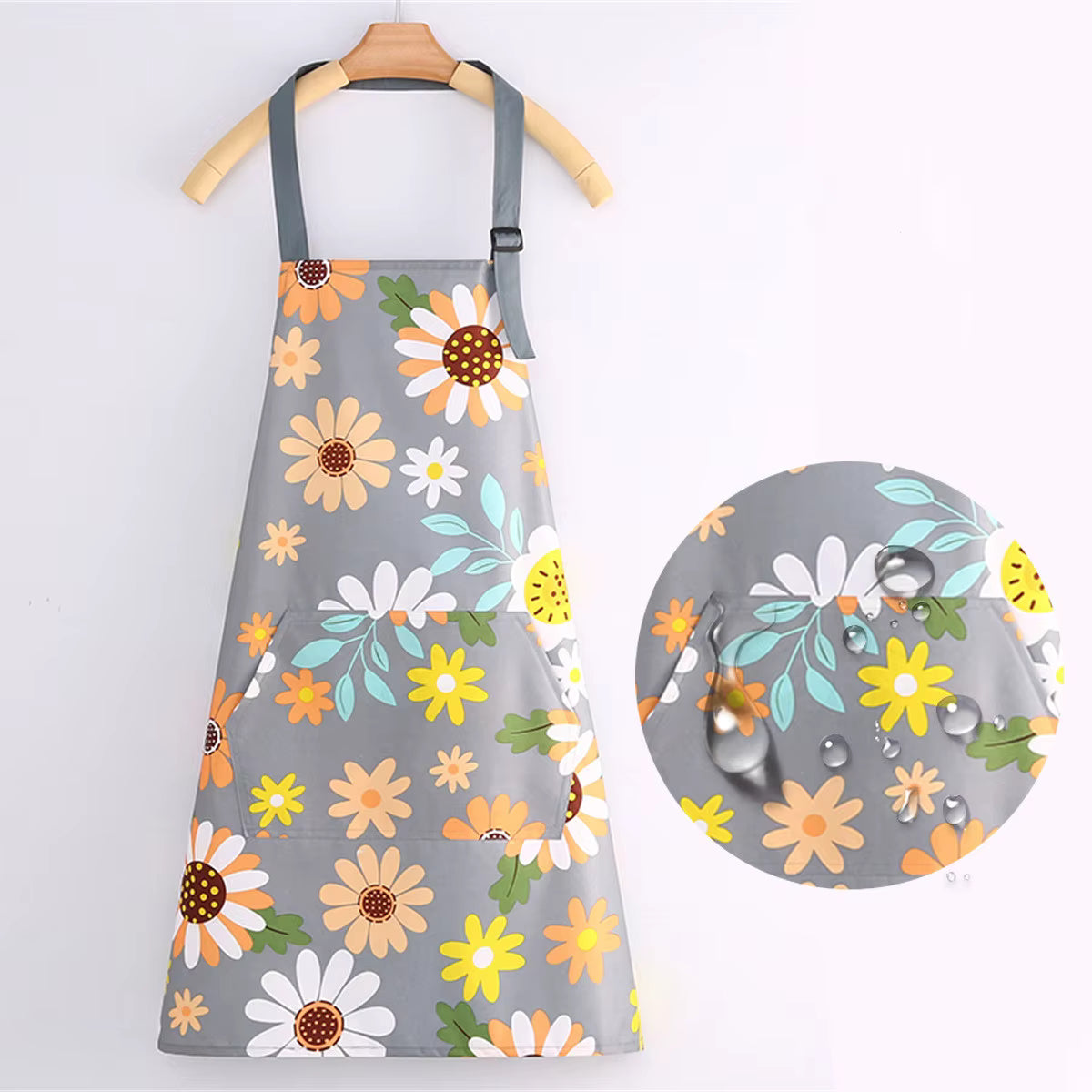 Waterproof Cotton Canvas Kitchen Apron – Breathable Fashion Cooking Apron for Men and Women – Lightweight Professional Work Apron