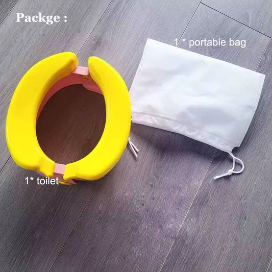 Foldable Travel Baby Potty – 2-in-1 Portable Training Seat & Outdoor Urinal – Compact Toddler Toilet for Camping, Travel, and Home (Pink/Blue)