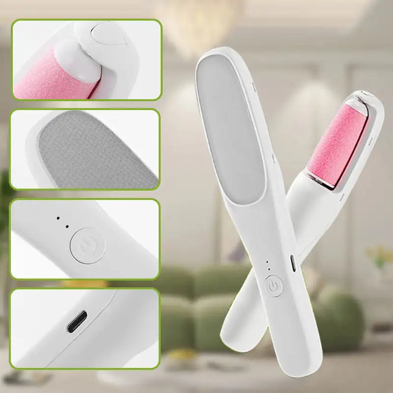 مزيل مسامير القدم الكهربائي ومزيل الشعر 2 في 1 – مبرد قدم قابل لإعادة الشحن عبر USB-C، أداة باديكير لإزالة الجلد الميت وإزالة شعر الجسم