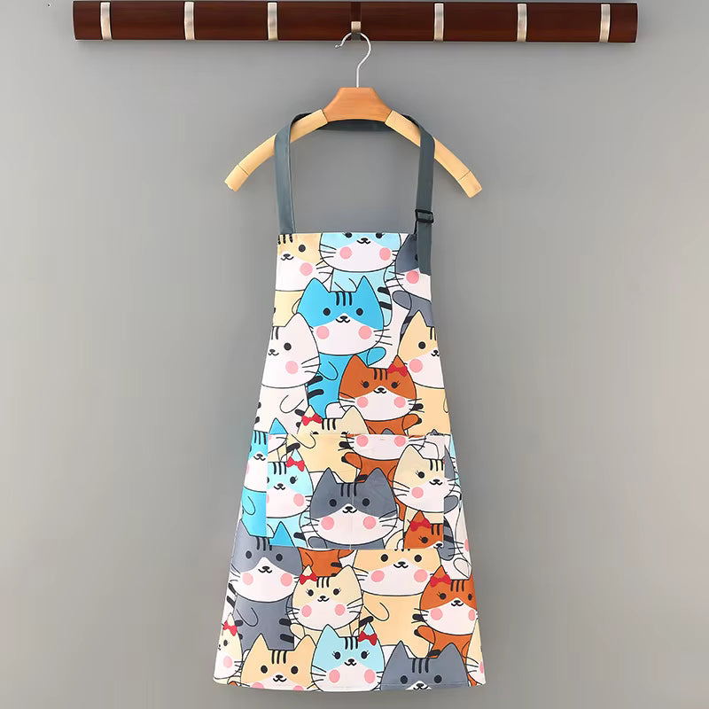 Waterproof Cotton Canvas Kitchen Apron – Breathable Fashion Cooking Apron for Men and Women – Lightweight Professional Work Apron