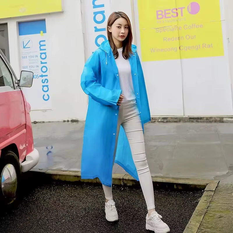 New Fashion Portable Waterproof Raincoat – Lightweight Reusable Rain Poncho for Adults – Breathable Hooded Rainwear for Travel, Camping, & Hiking (Multi-Color)