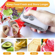 Mini Portable Heat Bag Sealing Machine - Handheld Food Package Sealer & Resealer - Thermal Vacuum Plastic Bag Sealer Clip for Food Storage & Preservation