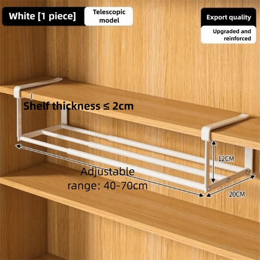 Adjustable Under Shelf Shoe Rack – Extendable Hanging Shoe Storage Organizer for Closet, Cabinet & Wardrobe (40–70 cm)