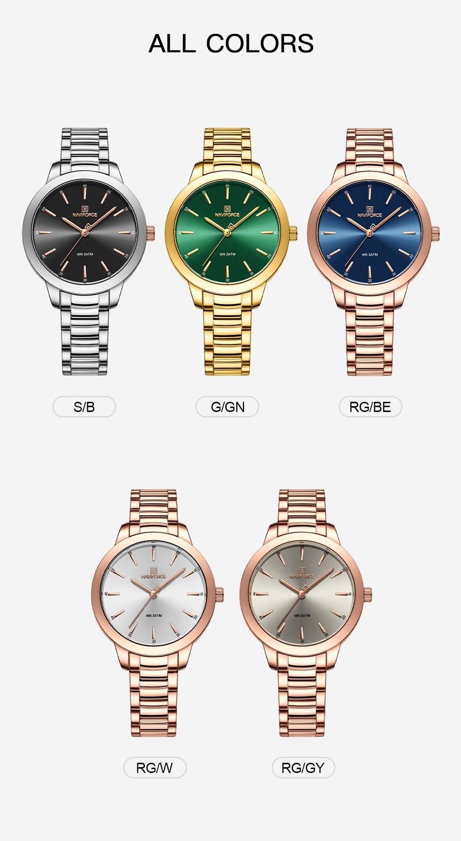 Montre femme NAVIFORCE en acier inoxydable (NF5025) 
