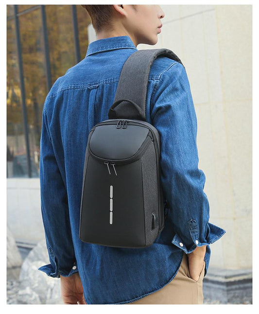 Sac bandoulière étanche USB grande capacité pour homme (EGB248) 