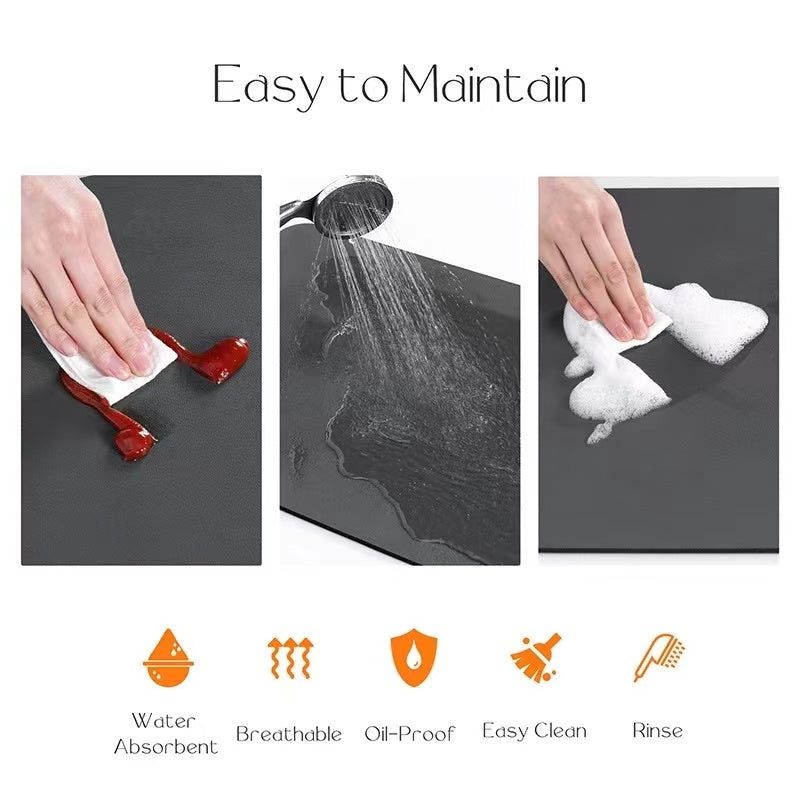(40*50cm) Coffee Machine Placemat Kitchen Water Absorbent Pad Diatomite Drying Dishes Drain Mat for Kitchen Sink Countertop Protector