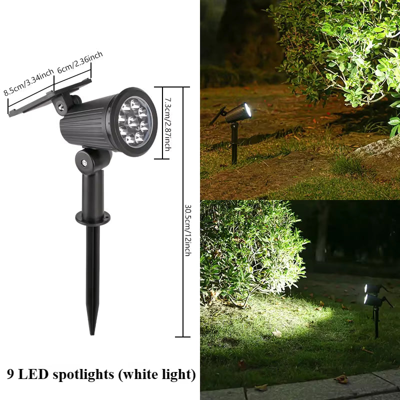 مصابيح سبوت LED تعمل بالطاقة الشمسية للمناظر الطبيعية - مصابيح خارجية تعمل بالطاقة الشمسية مقاومة للماء بمعيار IP65 للحديقة والعشب والفناء والممر (ألوان متعددة / أبيض / أبيض دافئ)