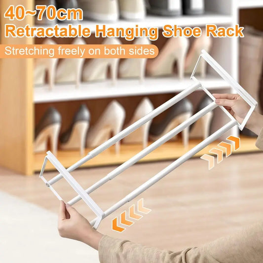 Adjustable Under Shelf Shoe Rack – Extendable Hanging Shoe Storage Organizer for Closet, Cabinet & Wardrobe (40–70 cm)
