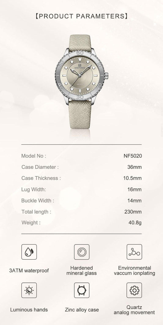 NAVIFORCE Leather Women Watch (NF5020)