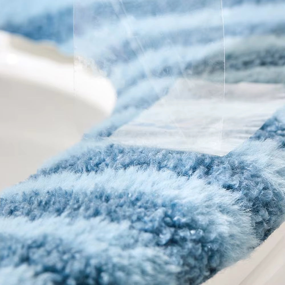 Housse de coussin de siège de toilettes universelle épaissie – Tapis chauffant doux lavable et réutilisable – Coussin de siège de salle de bain en peluche pour l'hiver aux tons pastel (bleu/rose/vert/beige)
