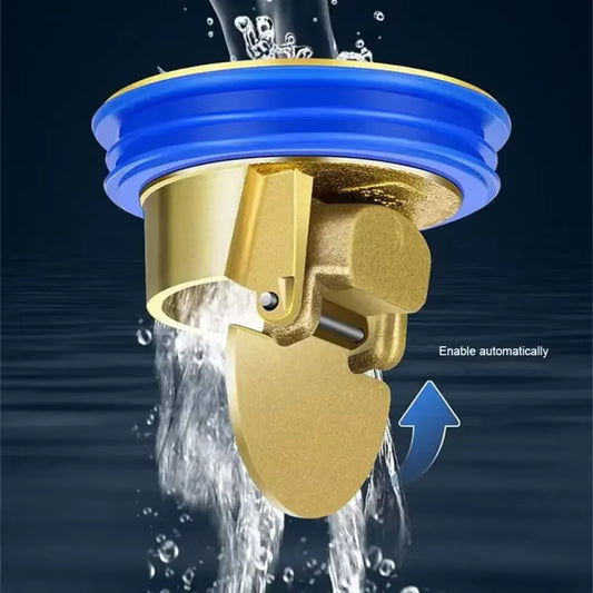 All-Copper Floor Drain Core – Odor-Proof & Anti-Backflow Sewage Plug – Universal Deodorizing Drain Filter with Integrated Hair Stopper (Gold/Silver)