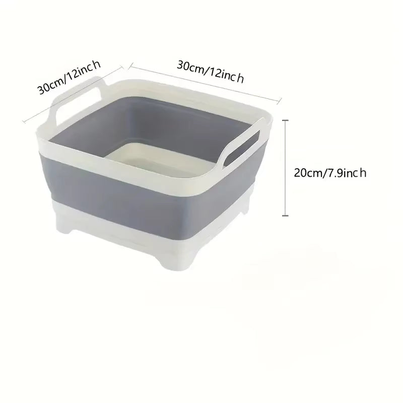 Seau pliant en silicone avec bouchon de vidange – Bassine portable pour le camping, la pêche et les pique-niques