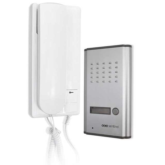 Kit d'interphone métallique SCS Sentinel SEN4137091 – Comprend 2 fils, monté sur supports pour une installation facile