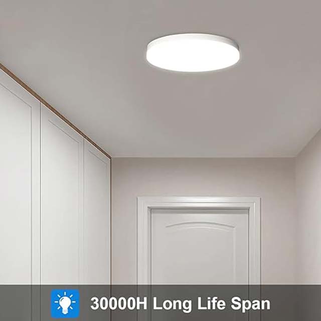 SHILOOK LED Ceiling Light with Motion Sensor – 15W, 4000K, IP44 Waterproof Round Ceiling Light for Hallway, Staircase, Porch, Garage, Carport, Balcony, Storage Room, Basement [Energy Class A+]