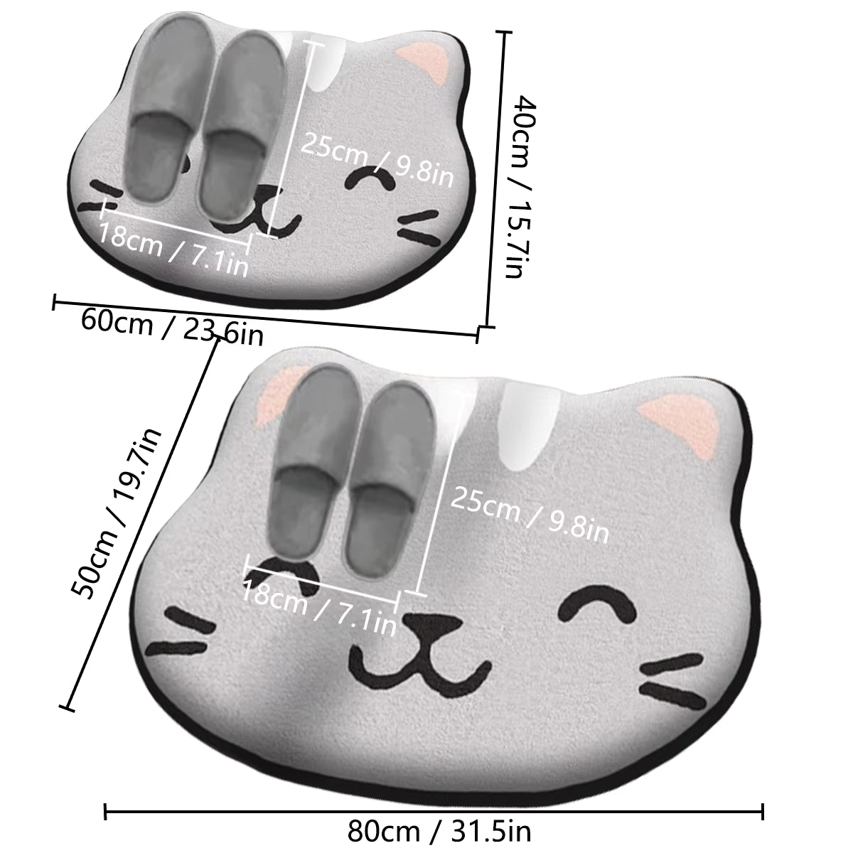 Thickened Special-Shaped Animal Bath Mat – Absorbent Flannel Floor Mat – Non-Slip & Dirt-Resistant Cute Dog, Bear, and Cat Shaped Rugs for Bathroom & Shower
