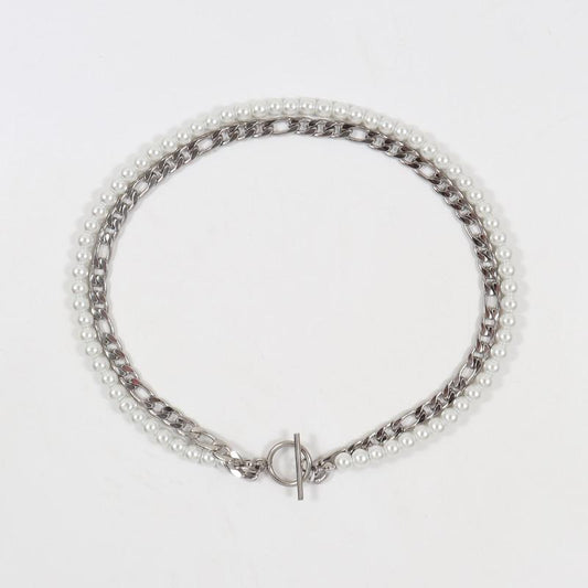 Collier vintage en perles pour femme, fait main (EGN231)