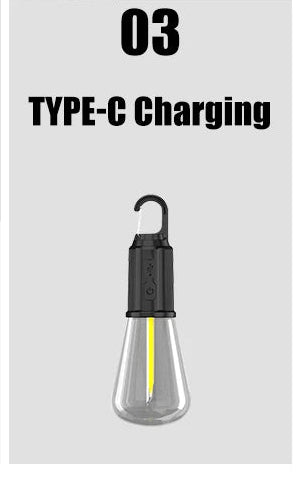USB Rechargeable LED Camping Light – Portable Outdoor Hanging Lantern with 3 Lighting Modes & Type-C Charging