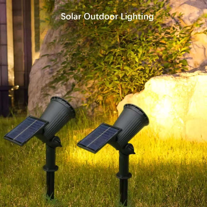 مصابيح سبوت LED تعمل بالطاقة الشمسية للمناظر الطبيعية - مصابيح خارجية تعمل بالطاقة الشمسية مقاومة للماء بمعيار IP65 للحديقة والعشب والفناء والممر (ألوان متعددة / أبيض / أبيض دافئ)