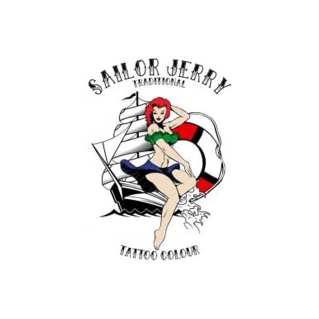 Sailor Jerry Tattoo Liner Black - Black Liner Ink, 30 ml, Made in Germany with Certificate - Distributed by Han Sen GmbH