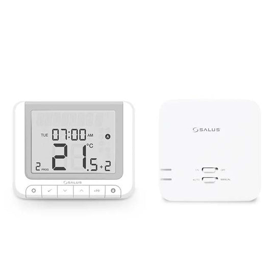 Salus Controls RT520RF Wireless Thermostat - Boiler Plus Compliant Digital &amp; Electronic Room Thermostat - White