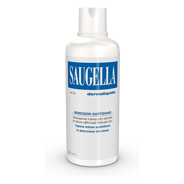Saugella Dermoliquide Intimate Cleanser – pH 3.5 Anti-Odour &amp; Refreshing Toning Formula with Sage &amp; Lactic Acid