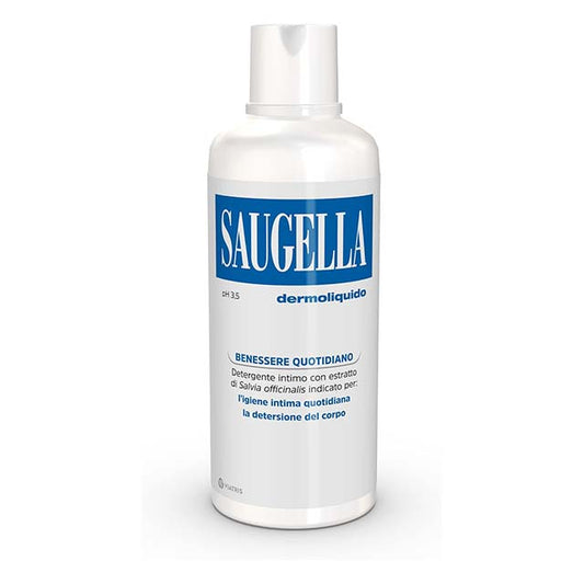 Saugella Dermoliquide Intimate Cleanser – pH 3.5 Anti-Odour &amp; Refreshing Toning Formula with Sage &amp; Lactic Acid