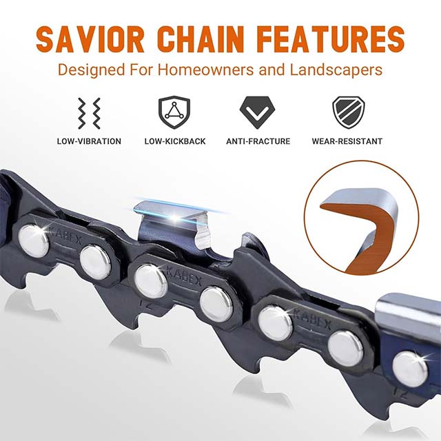 Savior 35cm Chainsaw Chain – 3/8 Inch LP Pitch, .050 Gauge, 52 Drive Links, Low Kickback | Compatible with Husqvarna, Echo CS-310, Ryobi RY3714, Dolmar, Craftsman, Poulan, Homelite &amp; More