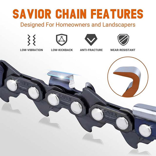Savior 35cm Chainsaw Chain – 3/8 Inch LP Pitch, .050 Gauge, 52 Drive Links, Low Kickback | Compatible with Husqvarna, Echo CS-310, Ryobi RY3714, Dolmar, Craftsman, Poulan, Homelite &amp; More