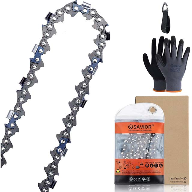 Savior 35cm Chainsaw Chain – 3/8 Inch LP Pitch, .050 Gauge, 52 Drive Links, Low Kickback | Compatible with Husqvarna, Echo CS-310, Ryobi RY3714, Dolmar, Craftsman, Poulan, Homelite &amp; More