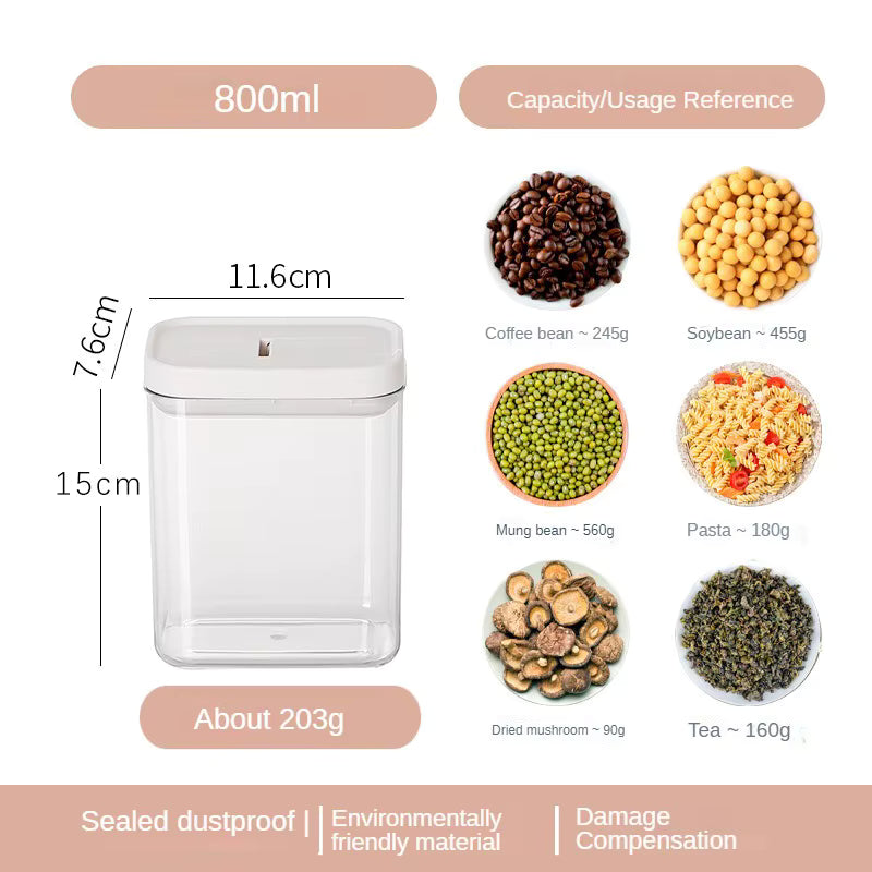 حاويات تخزين طعام محكمة الإغلاق | منظمات مطبخ بلاستيكية خالية من مادة BPA بأغطية قفل | برطمانات قابلة للتكديس ومقاومة للرطوبة لتخزين الحبوب والقهوة والسكر