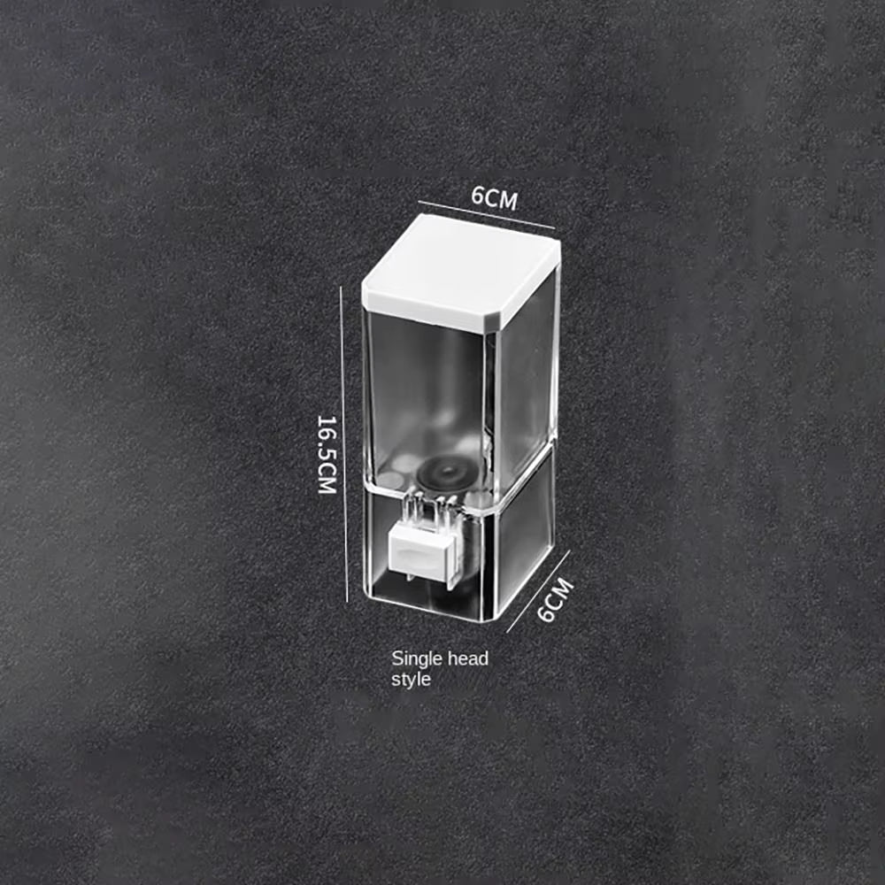 Distributeur de savon à pression manuelle – Bouteille de désinfectant murale sans trace – Rangement transparent pour liquide pour salle de bain et cuisine (sans perforation)