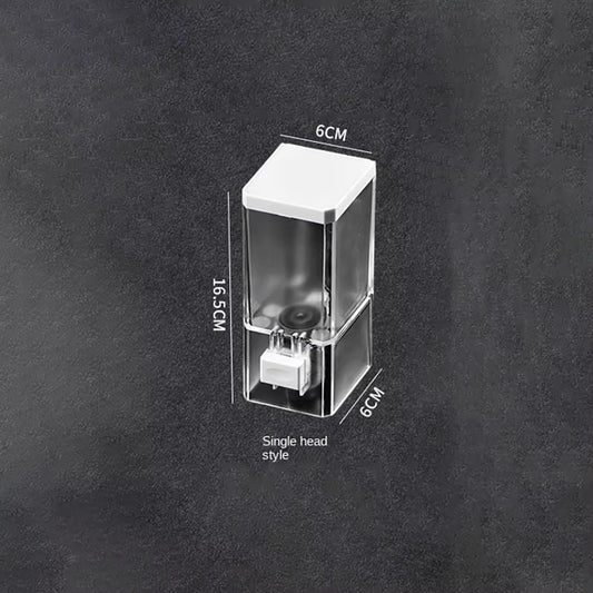 Manual Press Soap Dispenser – Wall-Mounted Traceless Disinfectant Bottle – Transparent Liquid Storage for Bathroom & Kitchen (Perforation-Free)