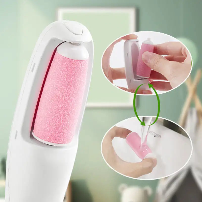 مزيل مسامير القدم الكهربائي ومزيل الشعر 2 في 1 – مبرد قدم قابل لإعادة الشحن عبر USB-C، أداة باديكير لإزالة الجلد الميت وإزالة شعر الجسم