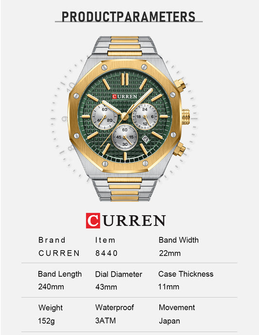 CURREN Casual Stainless Steel Chronograph Men Watch (CU8440)