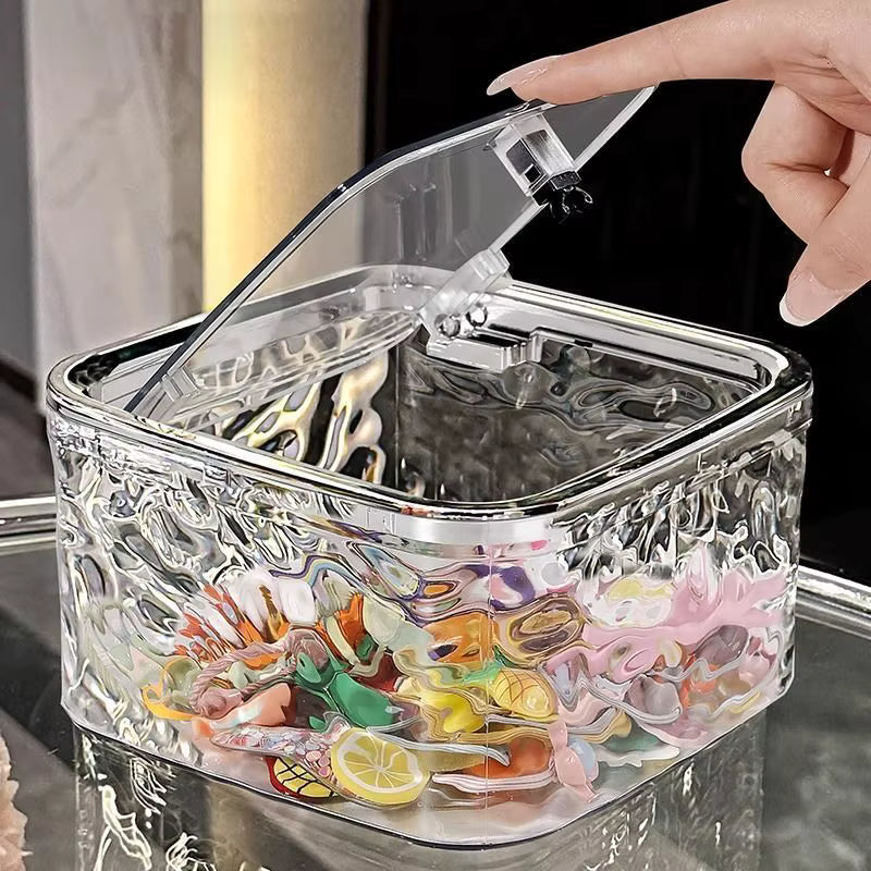 Organisateur d'accessoires de cheveux en acrylique – Boîte de rangement transparente pour bandeaux, élastiques et dosettes de lessive – Conteneur de bureau polyvalent (modèles M/L)