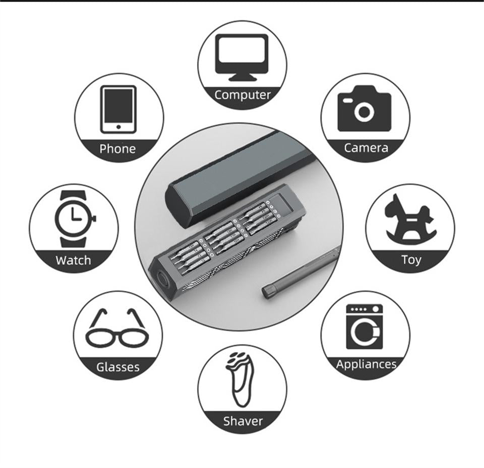 Kit de tournevis multifonctions magnétiques 45 pièces avec embouts de précision pour appareils électriques